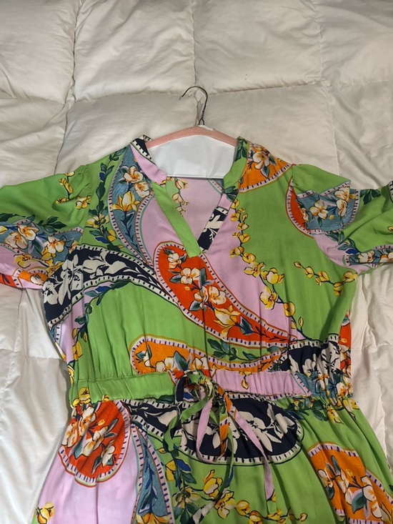 Dresses & Skirts - Women’s Floral Paisley Short Sleeve dress in Green